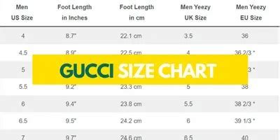 Gucci men's shoes size guide